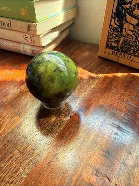 ✨ Natural Serpentine Sphere • 58.7 mm • 262 g • Polished Crystal Ball